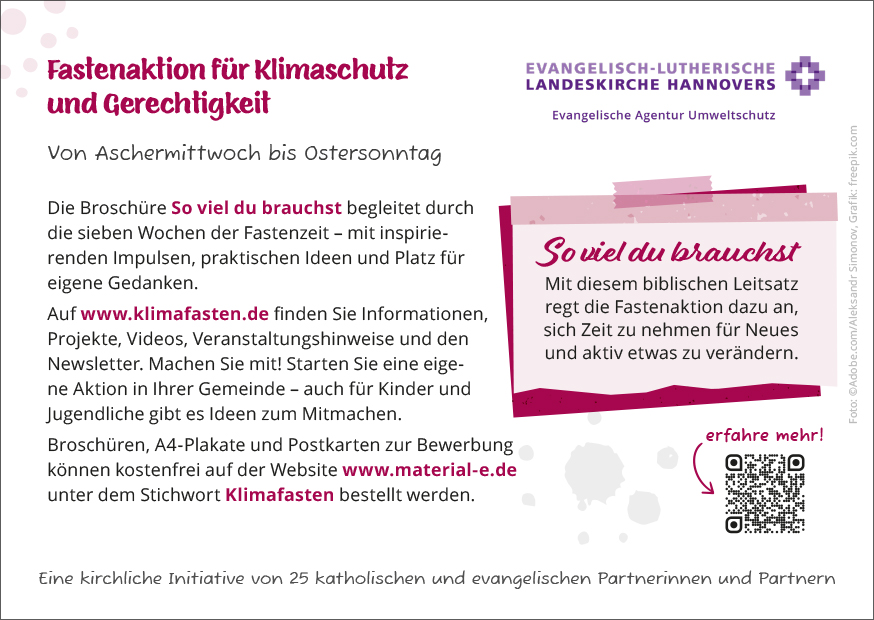 Klimafasten – Postkarte