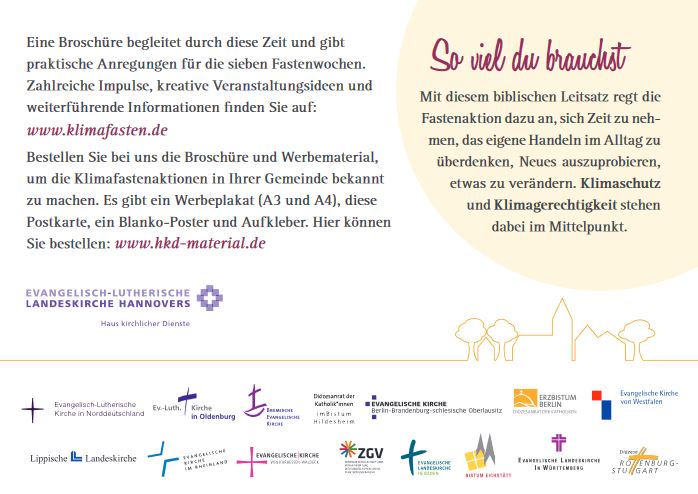 Klimafasten – Postkarte
