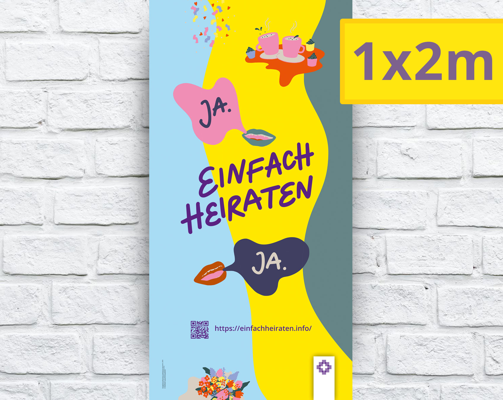 1x2m Banner "einfach heiraten"