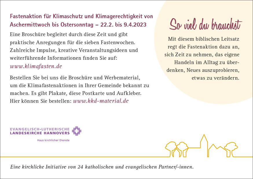 Klimafasten – Postkarte