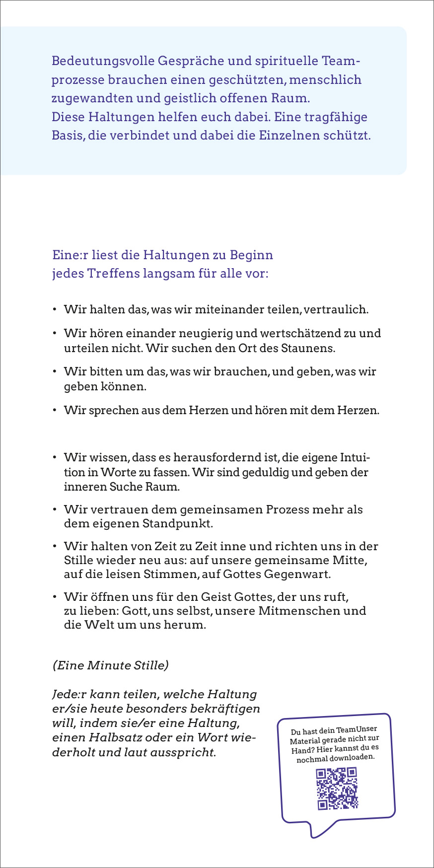 TeamUnser – Unsere Haltungen